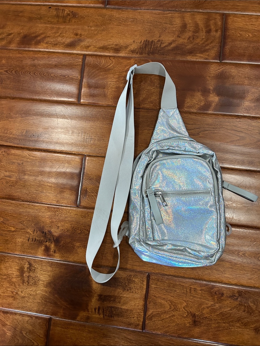 Holographic Silver Sling Bag - Men's Crossbody